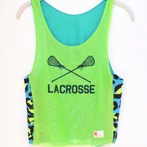 Spunkwear Neon Green/Turquoise Reversible Lacrosse Pinnie - Small